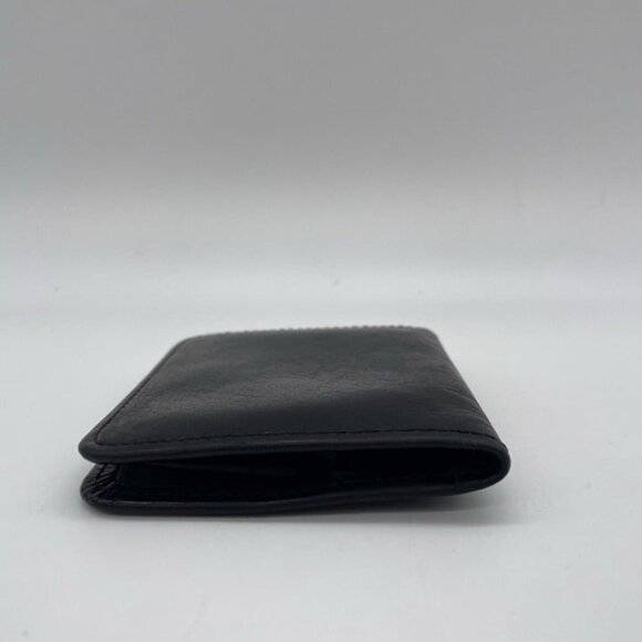 Vintage Rare COACH Black Leather Coin Holder Gold Snap Closer Fold Square Pouch - Picture 8 of 12